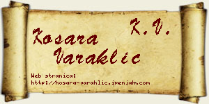 Kosara Varaklić vizit kartica